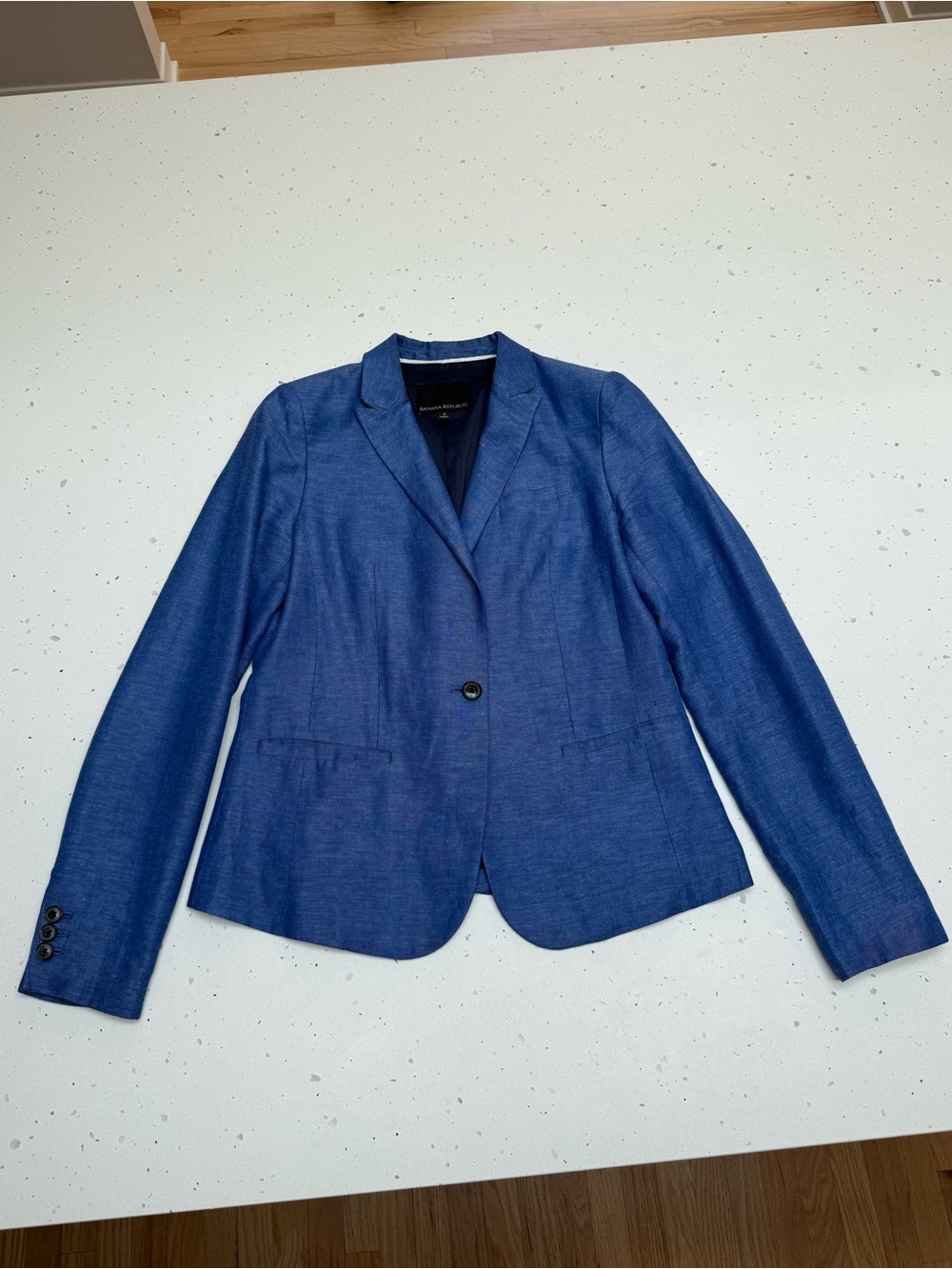 Banana Republic Blue Linen Blend Blazer Size 4